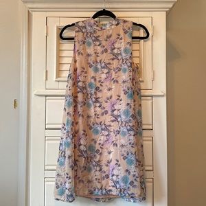 Peach Love California High-neck Floral Dress